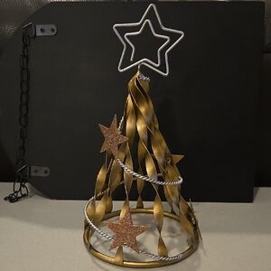 Gold and Silver Star Holiday Tree Decor